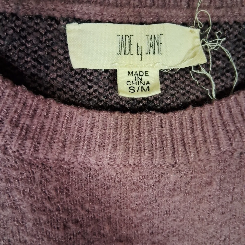 4/20$➡️ Purple Sweater with Black Lightning Bolts - Picture 2 of 3